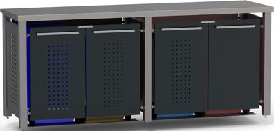 Müllbox Typ-ED, 4x 120l, Türfarbe Anthrazit