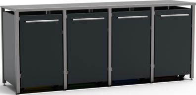 Mülltonnenbox Typ-MD, 4x 120l, Türfarbe Anthrazit