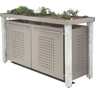 Müllbox Typ-NW, 3x 240l, Türfarbe Edelstahl