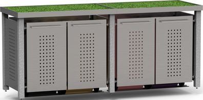 Müllbox Typ-NW, 4x 240l, Türfarbe Edelstahl