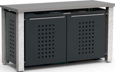 Mülltonnenbox Typ-SD, 3x 120l, Türfarbe Anthrazit