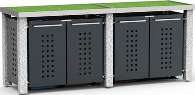 Mülltonnenbox Typ-SW, 4x 120l, Türfarbe Anthrazit