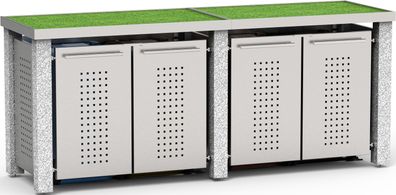 Müllbox Typ-SW, 4x 120l, Türfarbe Edelstahl