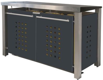 Mülltonnenbox Typ-ED, 2x 120l, Türfarbe Anthrazit