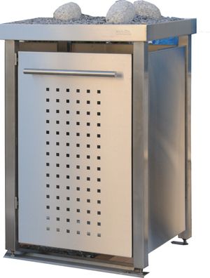 Mülltonnenbox Typ-MW, 1x 120l, Türfarbe Edelstahl