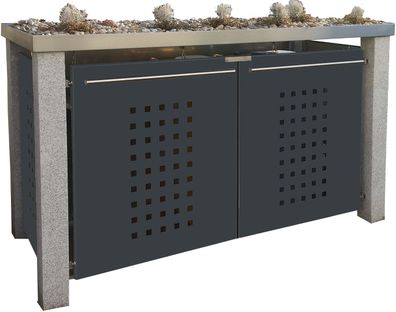 Mülltonnenbox Typ-SW, 2x 240l, Türfarbe Anthrazit