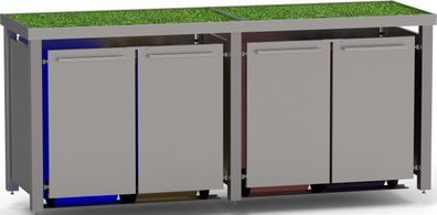 Mülltonnenhaus Typ-EW, 4x 240l, Türfarbe Edelstahl