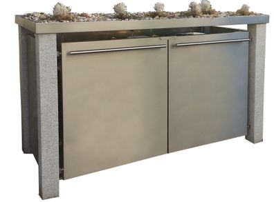 Mülltonnenhaus Typ-SW, 3x 240l, Türfarbe Edelstahl