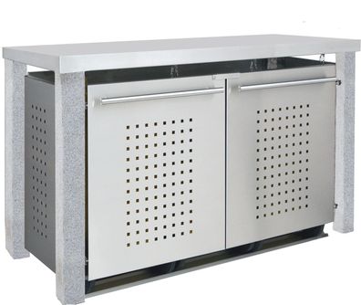 Müllbox Typ-SD, 3x 240l, Türfarbe Edelstahl