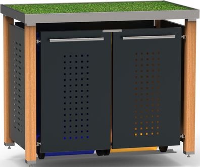 Müllbox Typ-HW, 2x 120l, Türfarbe Anthrazit