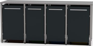 Mülltonnenbox Typ-MD, 2x 240l + 2x 120l, Türfarbe Anthrazit