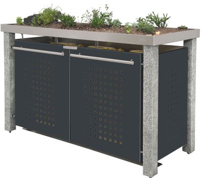 Müllbox Typ-NW, 3x 240l, Türfarbe Anthrazit