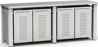 Müllbox Typ-SD, 4x 240l, Türfarbe Edelstahl