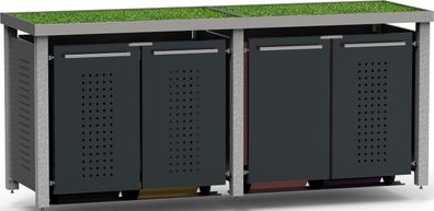 Müllbox Typ-NW, 4x 120l, Türfarbe Anthrazit