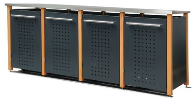 Mülltonnenverkleidung Typ-LD, 4x 120l, Türfarbe Anthrazit