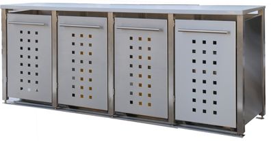 Müllbox Typ-MD, 4x 240l, Türfarbe Edelstahl