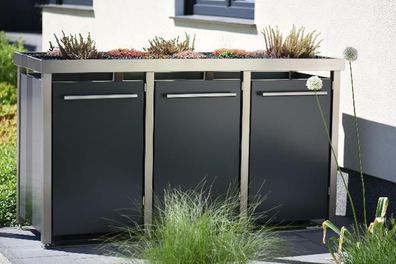 Mülltonnenhaus Typ-MW, 3x 120l, Türfarbe Anthrazit