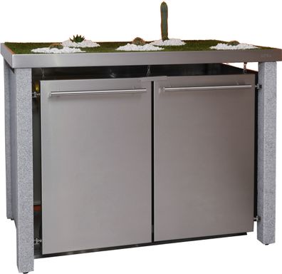 Mülltonnenhaus Typ-NW, 2x 120l, Türfarbe Edelstahl