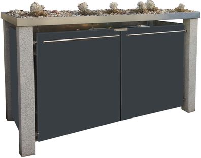 Mülltonnenverkleidung Typ-SW, 3x 120l, Türfarbe Anthrazit