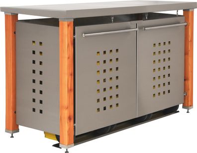 Mülltonnenbox Typ-HD, 3x 240l, Türfarbe Edelstahl