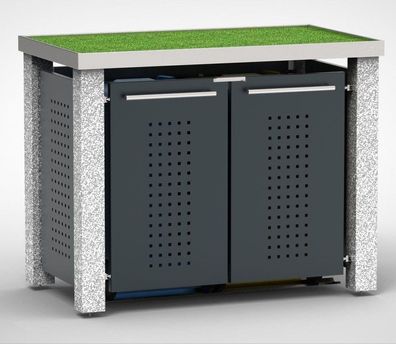 Müllbox Typ-SW, 2x 240l, Türfarbe Anthrazit