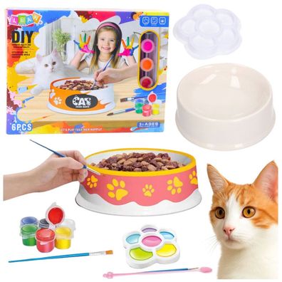 Kreatives Set: Schüssel für Malerfarben und Pinsel, DIY, 6-teilig