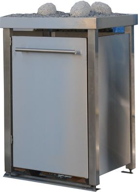 Mülltonnenbox Typ-MW, 1x 120l, Türfarbe Edelstahl