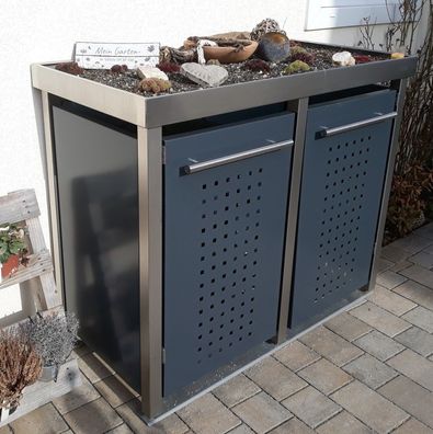 Mülltonnenhaus Typ-MW, 2x 120l, Türfarbe Anthrazit