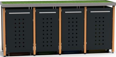 Müllbox Typ-LW, 2x 240l + 2x 120l, Türfarbe Anthrazit