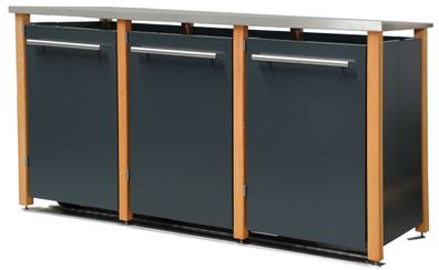 Mülltonnenverkleidung Typ-LD, 3x 120l, Türfarbe Anthrazit