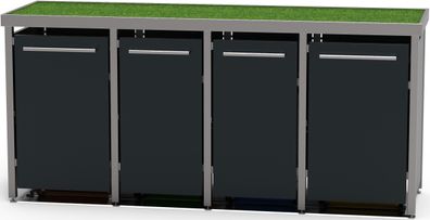 Mülltonnenhaus Typ-MW, 2x 240l + 2x 120l, Türfarbe Anthrazit