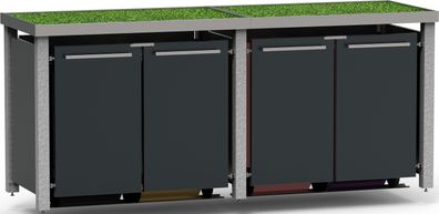 Mülltonnenhaus Typ-NW, 4x 120l, Türfarbe Anthrazit