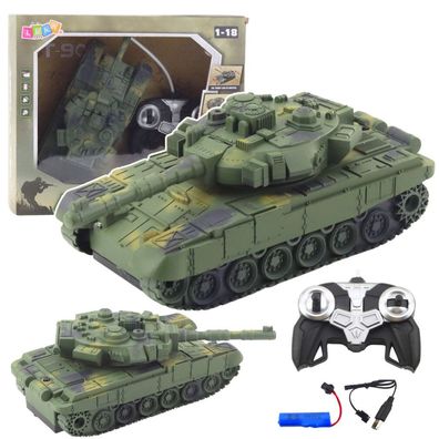 T90 Militärpanzer ferngesteuert RC Lichter Sounds Grün 1:18