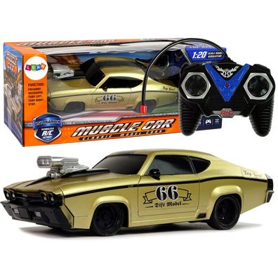 IMPORT Leantoys Ferngesteuerter Sportwagen Classic 1:20 Gold Pilot