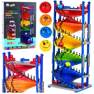 Pädagogische Bausteine, Rutschbahn für Bälle, bunt, 550 Teile