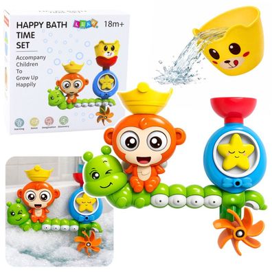 Wasserbadspielzeug Affe Raupe Becher Saugnäpfe