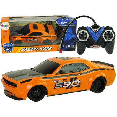 IMPORT Leantoys Ferngesteuerter Sportwagen 1:24 Racing Orange 27 R/C Pilot
