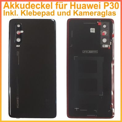 Original Huawei Backcover für Huawei P30 Akkudeckel inkl. Klebepad, Kameraglas und Fi