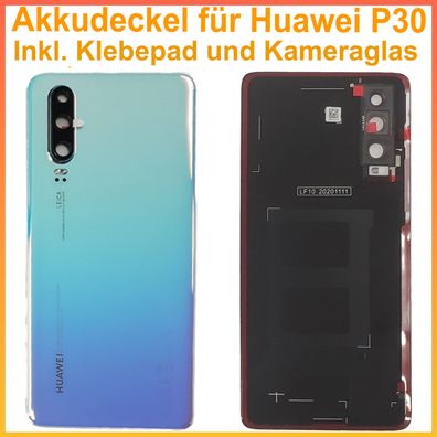 Original Huawei Backcover für Huawei P30 Akkudeckel inkl. Klebepad und Kameraglas Hel