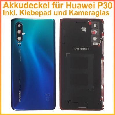 Original Huawei Backcover für Huawei P30 Akkudeckel inkl. Klebepad und Kameraglas Dun