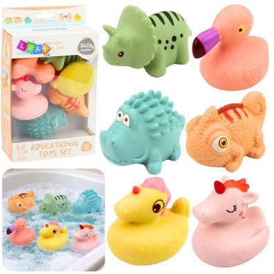 Set mit pädagogischen Gummitieren für Badespiele, Pastellfarben, 6-teilig