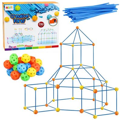 Kreatives Set aus Konstruktionsröhren für den räumlichen Bau, 340-teilig