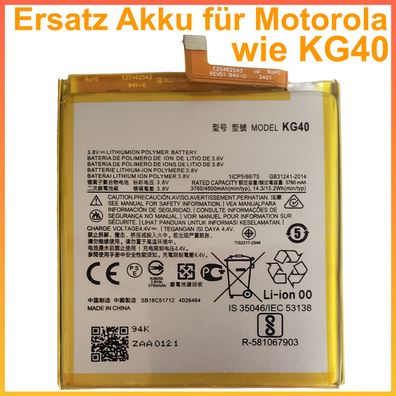 Ersatz Akku für Motorola Moto G8 / One Macro Batterie Battery ersetz KG40 Accu