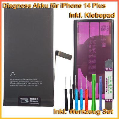 Diagnose Akku für iPhone 14 Plus ohne Fehlermeldung ohne Löten 100% Kapazität A2850