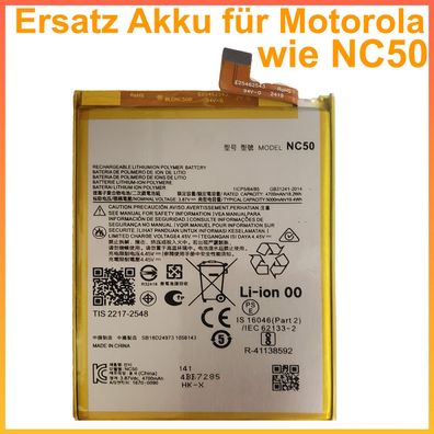 Ersatz Akku für Motorola Moto G32 / Moto G41 Batterie Battery ersetz NC50 Accu