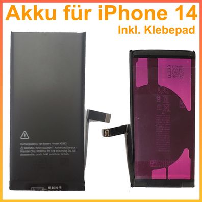 Ersatz Akku für iPhone 14 Batterie Akku Battery A2863 3335 mAh