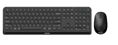Philips Desktop SPT6407B Kabellose Tastatur-Maus-Kombination Slim Black (SPT6407B/26)