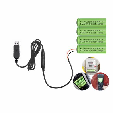 L55 USB auf AA Batterie Adapter 6V Spannungswandlerkabel 1m Stromversorgung mit USB