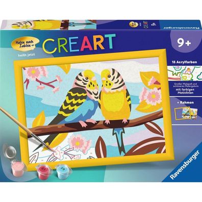 Ravensburger CreArt - Malen nach Zahlen 23994 - Bunte Wellensittiche - ab 9 Jahren