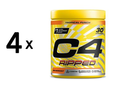 4 x Cellucor C4 Ripped (30 serv) Tropical Punch